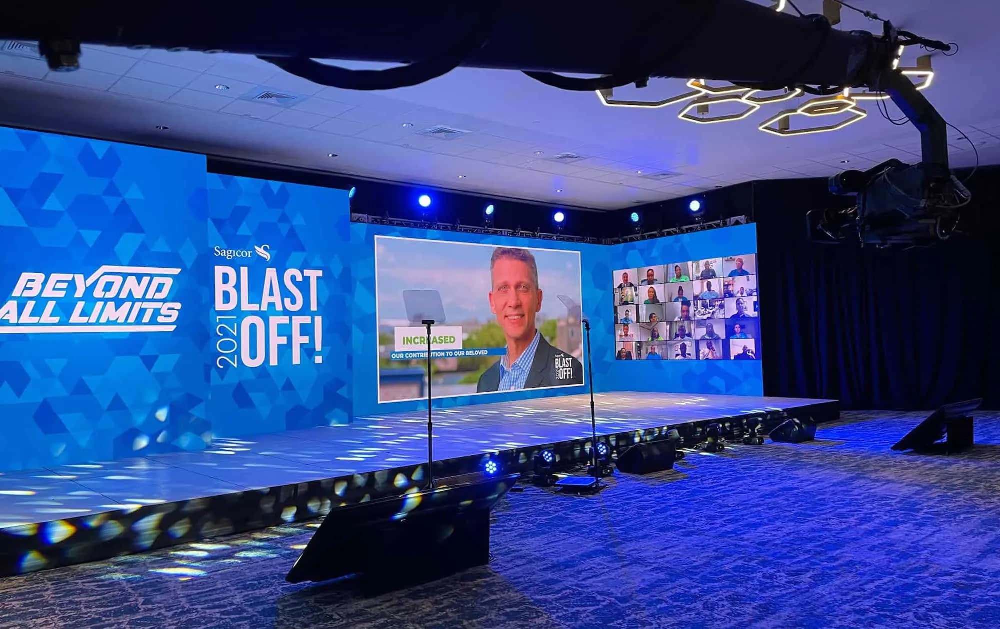 Led displays used in a company event